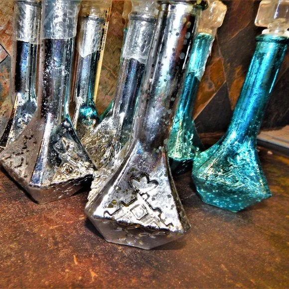 Blue Mercury Painted Decorative Bottles/Stoppers Choice 1 for $16 *** 2 for 20 - Picture 11 of 14